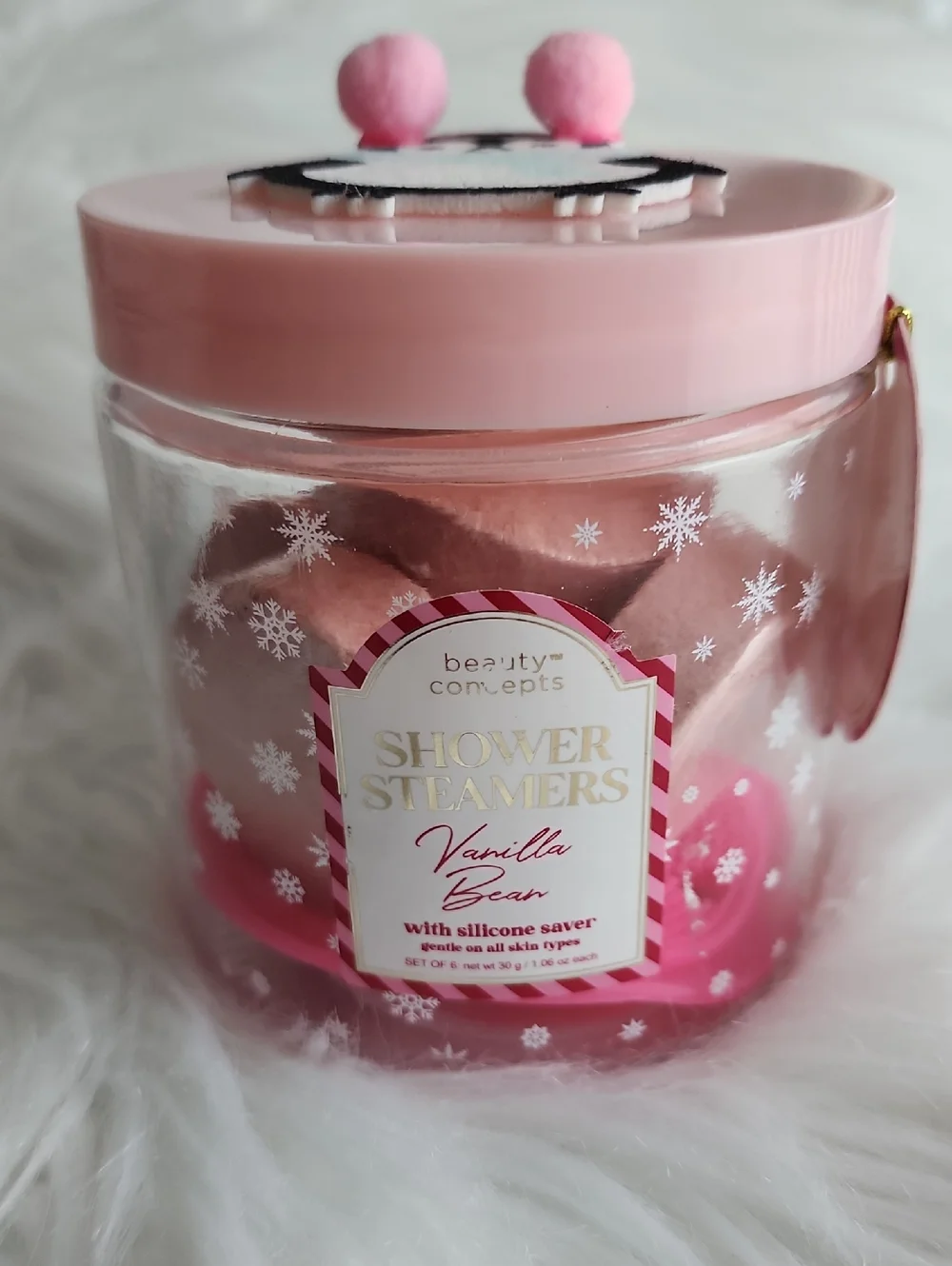 Beauty Creations 6 Shower Steamers Vanilla Bean With Silicone Saver NWT Sealed